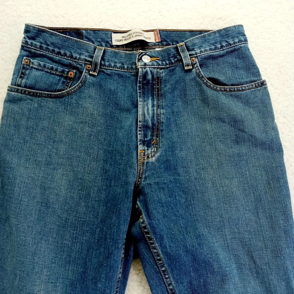 Levis 559 Jeans Mens 34x34 Relaxed Fit Straight Cotton Denim‎ Medium Wash